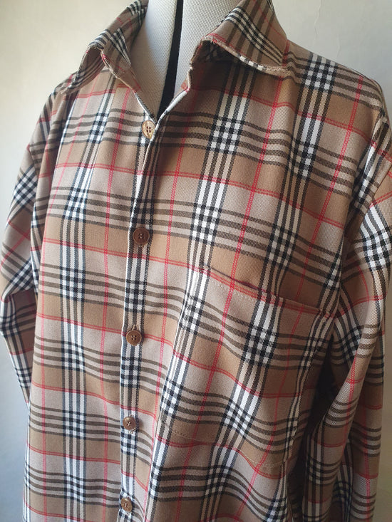 Chemise homme à carreaux confectionnée sur mesure