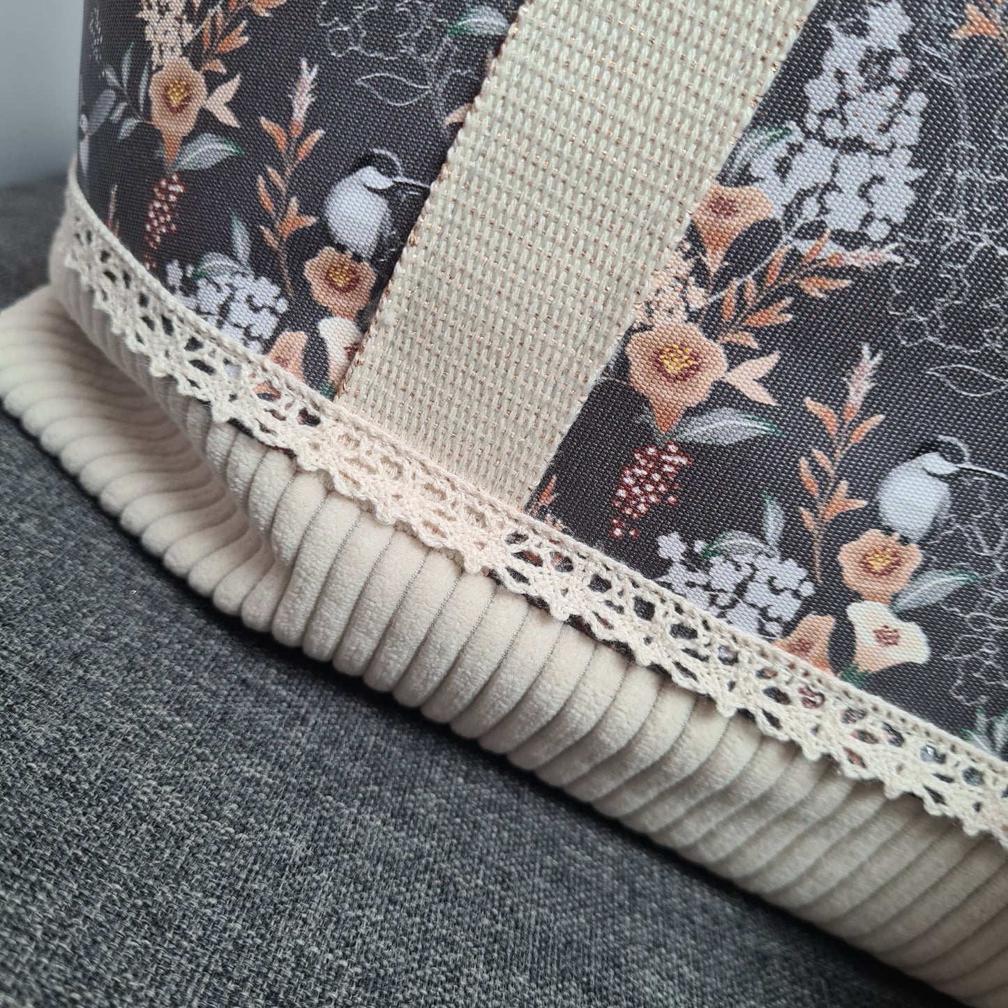 Shirley – cabas fleuri bleu-gris