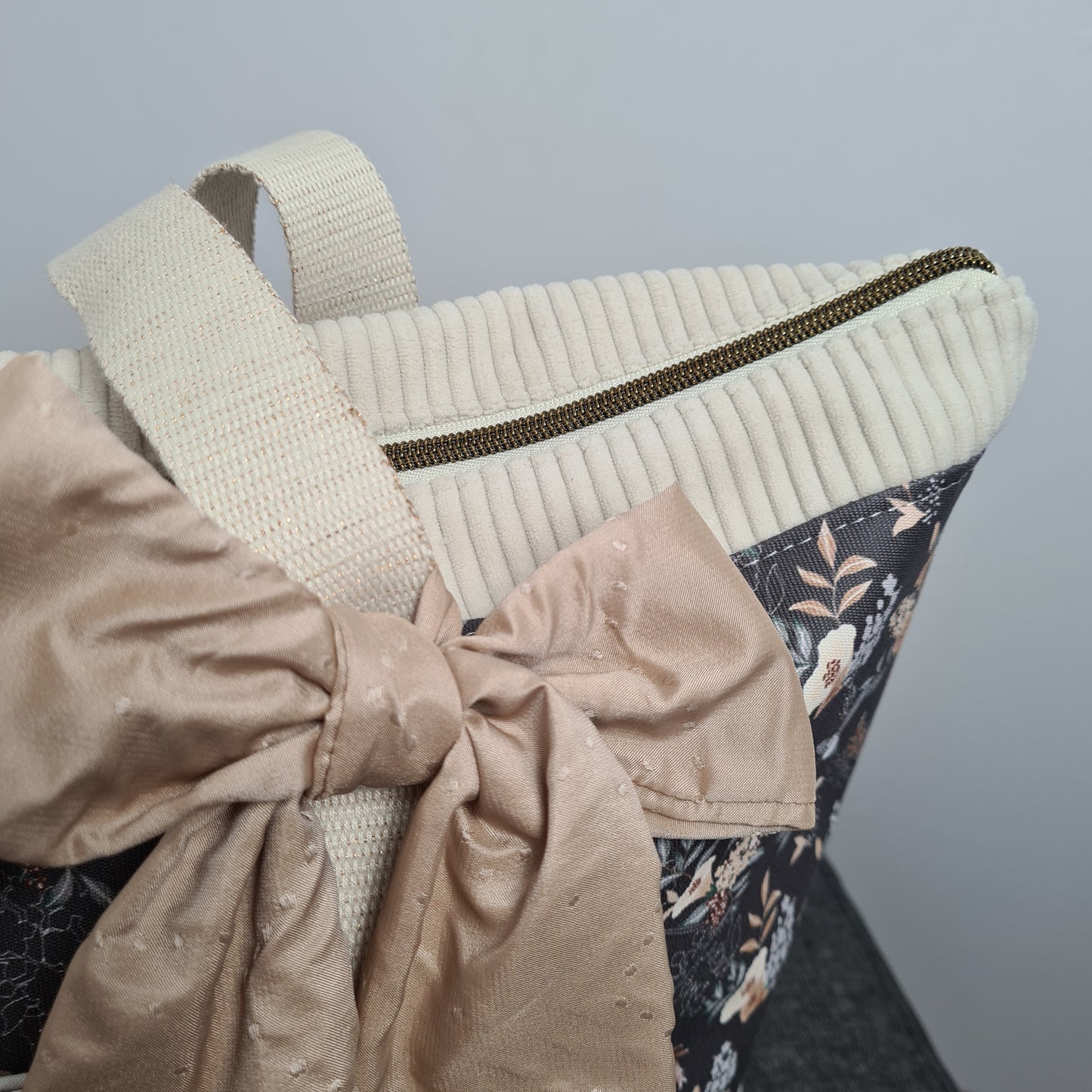Shirley – cabas fleuri bleu-gris