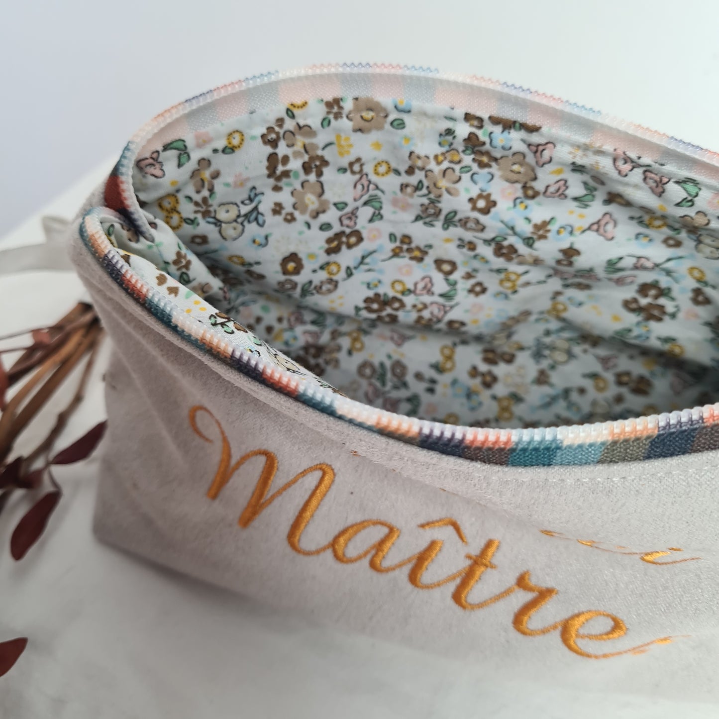 Margaret - Trousse brodée personnalisée