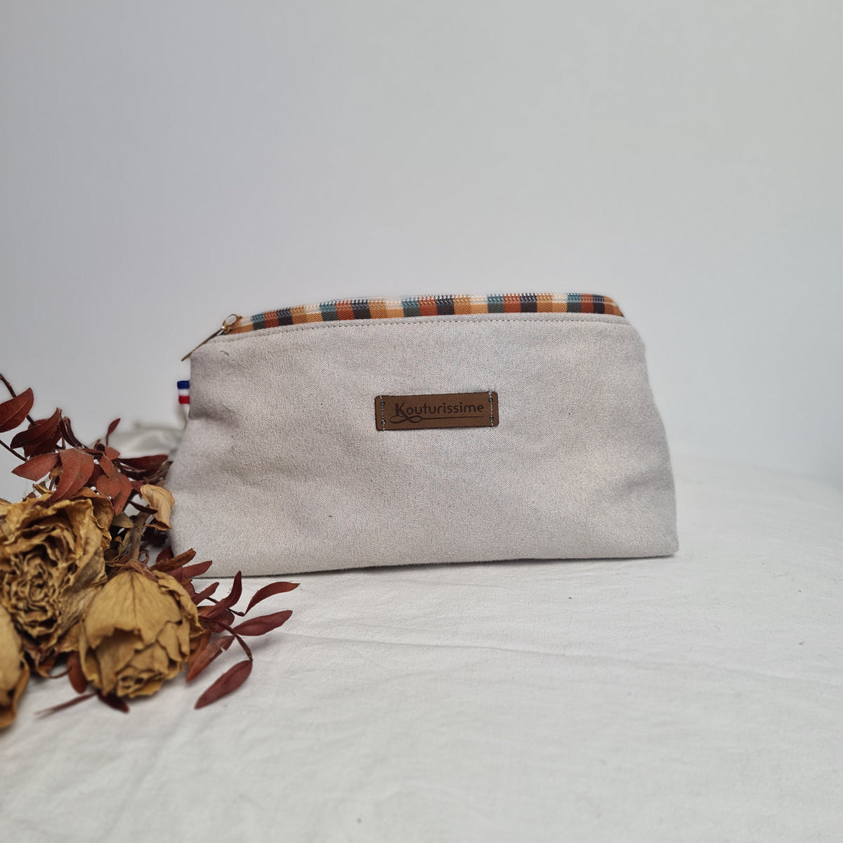 Trousse Daisy doublée confectionnée à la main