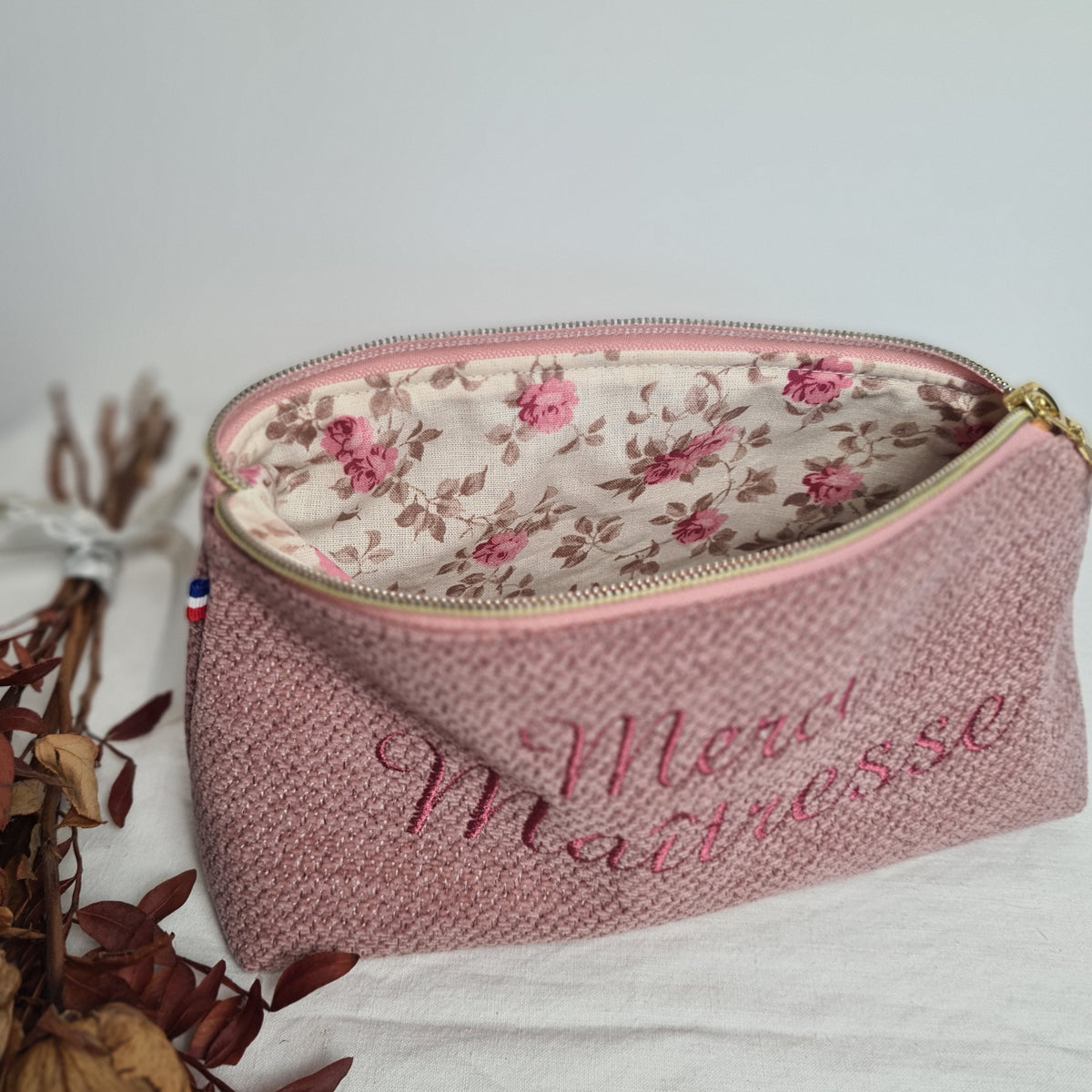 Intérieur doublé de la trousse personnalisable Daisy