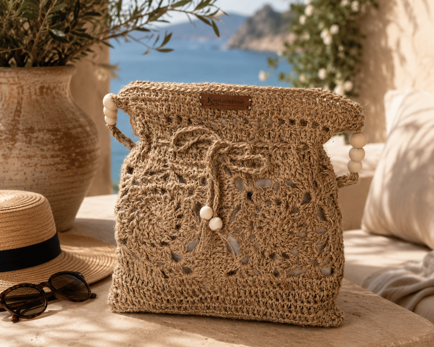 Sac crocheté artisanal en ficelle de jute – Collection Monte Carlo
