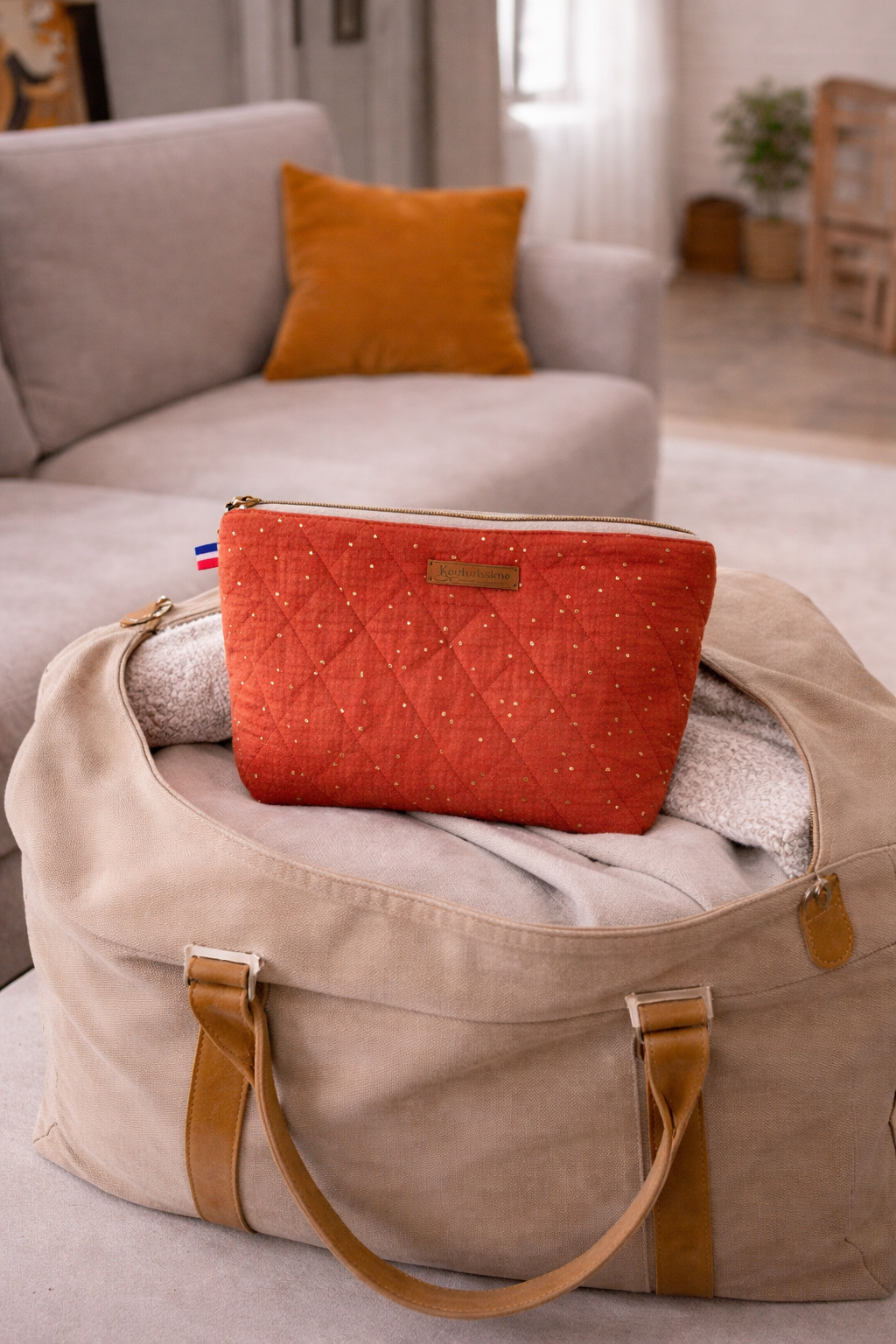 Barbara – Trousse matelassée en double gaze ou velours