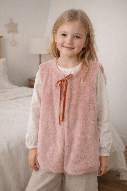 Gilet fillette Brandon fait main- Tissu personnalisé